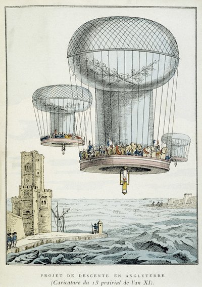 Militärischer Ballonabstieg nach England von French School