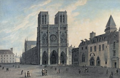 Notre Dame, frühes 19. Jahrhundert (Farbstich) von French School