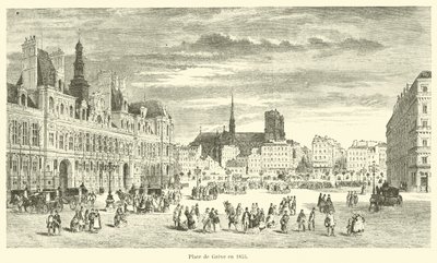 Place de Grève im Jahr 1855 von French School