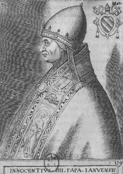 Papst Innozenz III. (Stich) von French School