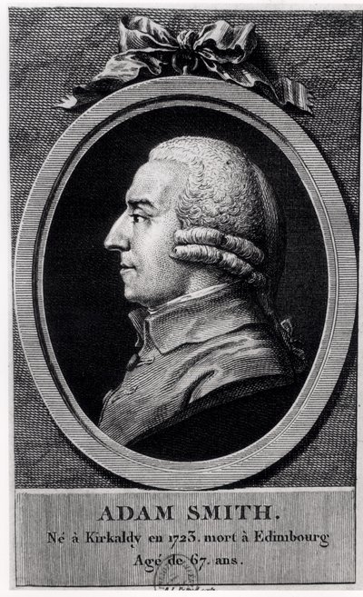 Porträtmedaillon von Adam Smith (1723-90) von French School