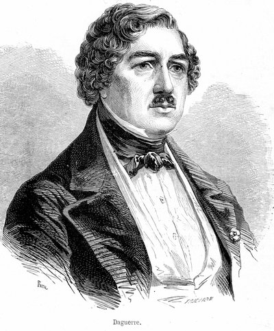 Porträt von Louis Daguerre - Gravur von French School