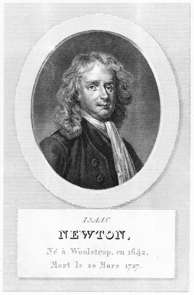 Porträt von Sir Isaac Newton (1642-1727) von French School