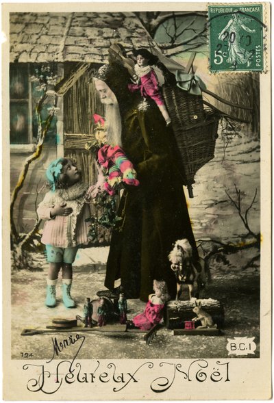 Postkarte: Frohe Weihnachten, Mary von French School