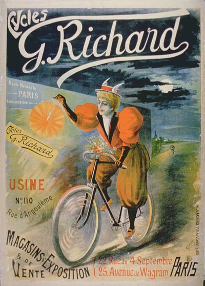 Plakat für G. Richard Fahrräder, Paris von French School
