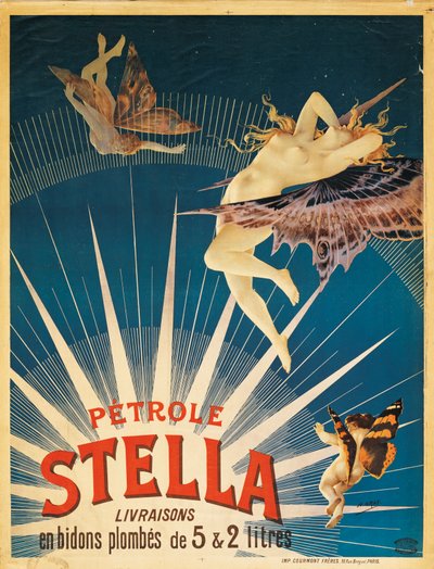 Plakat, das Stella-Benzin bewirbt, 1897 von French School