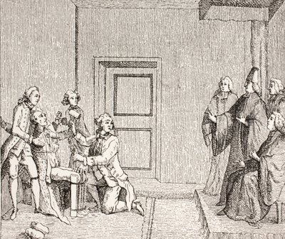 Gefangener unter Folter durch Brodequin, 1875 von French School