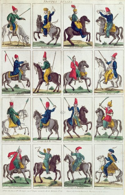Regionale Einheiten der russischen Kavallerie, ca. 1812-14 von French School