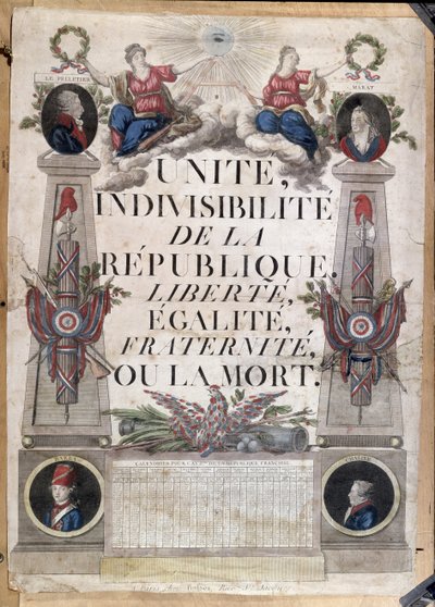 Republikanischer Kalender, 1794 von French School
