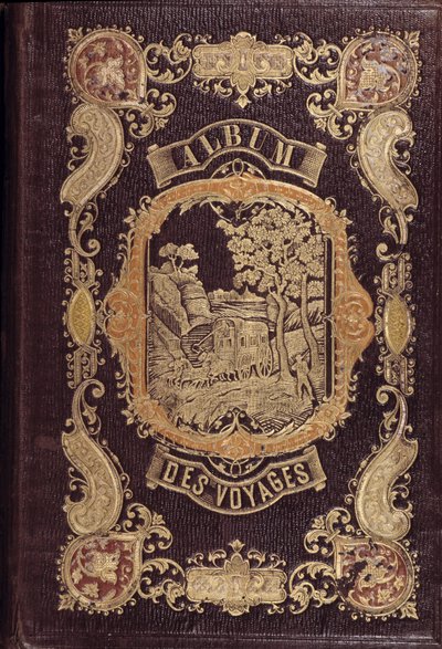 Romantische Umschlagseite von „Album der Reisen“ von French School