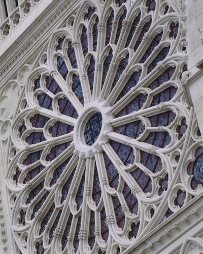 Rosettenfenster der Westfassade, ca. 1270 von French School