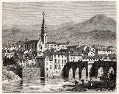 Saint-Antonin-Noble-Val (Saint Antonin Noble Val) - Languedoc-Roussillon-Midi-Pyrenee - Gravur in „France illustree: geographie, histoire, administration statistique“ von V.A. Malt-Brown. 1884 von French School