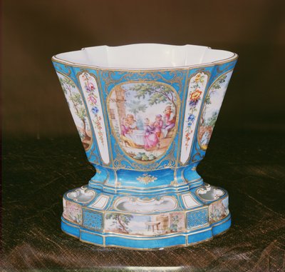 Sevres Eventail bleu-celeste Jardiniere von French School