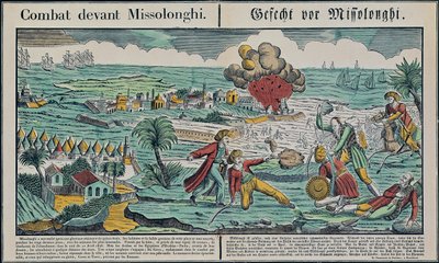 Belagerung von Missolonghi, 22. April 1826 von French School