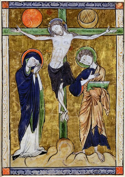Die Kreuzigung, aus einem Psalter, ca. 1215 von French School