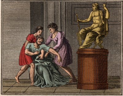 Der Tod des Demosthenes, 384-322 v. Chr. von French School