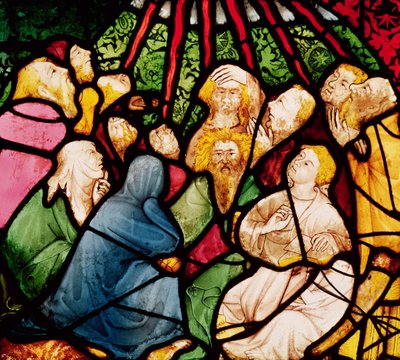 Der Abstieg des Heiligen Geistes, ca. 1400 von French School