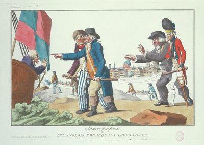 Die Engländer besteigen ihre Städte, November 1803 von French School