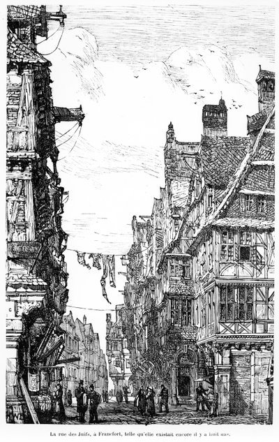 Die Frankfurter Judengasse, ca. 1860-70 von French School