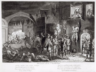 Das Massaker am Bartholomäustag, 1572 von French School