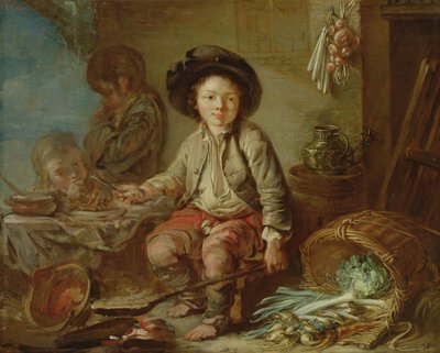Das Mittagessen des jungen Schornsteinfegers von French School