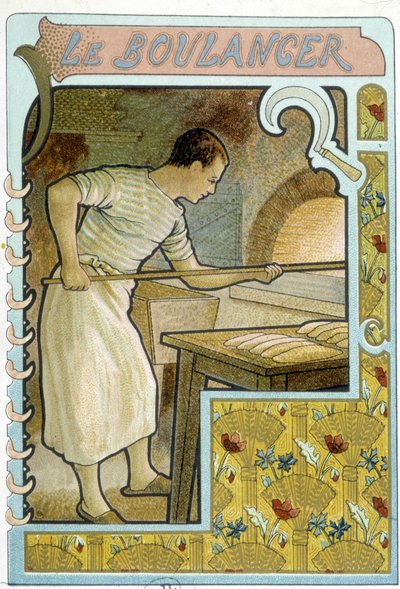 Der Bäcker an seinem Ofen von French School