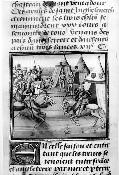 Dreißigtägiges Turnier, aus Froissarts Chronik von French School