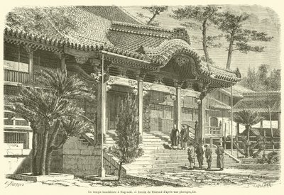 Ein buddhistischer Tempel in Nagasaki (Stich) von French School