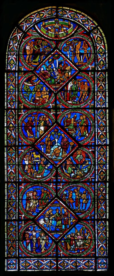 Fenster w15 zeigt das Fenster des barmherzigen Samariters von French School