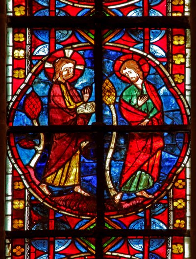 Fenster w210 zeigt St. Jakobus mit Christus von French School
