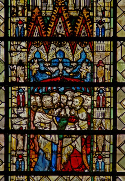 Fenster w36, Darstellung von Pfingsten von French School