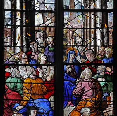 Fenster w5 zeigt Pfingsten von French School