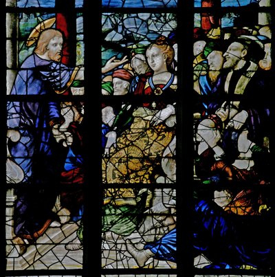 Fenster w7, Darstellung von Christus predigend von French School