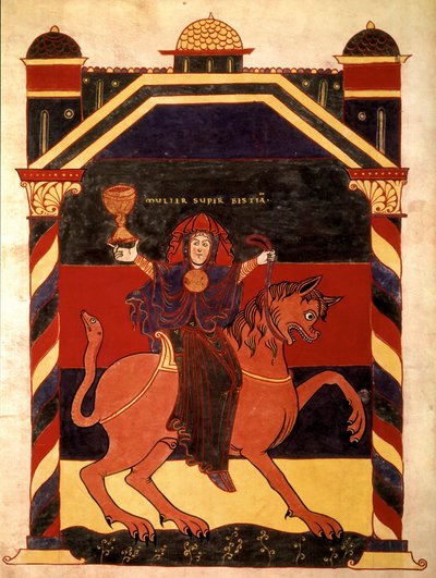 Frau auf dem Tier (monströs) von French School