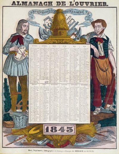 Arbeiterkalender für 1843 von French School