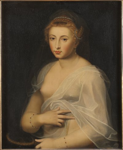 Junge Dame mit Spiegel von French School