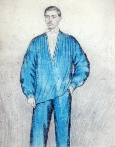 Junger Arbeiter in Arbeitskleidung von French School