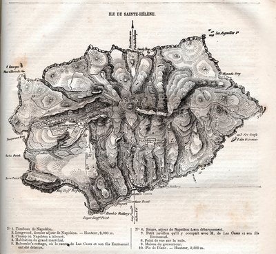 Karte der Insel St. Helena (Gravur) von French School
