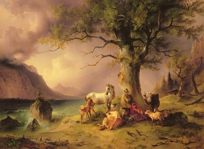 Der schützende Baum, ca. 1840 von Friedrich Gauermann