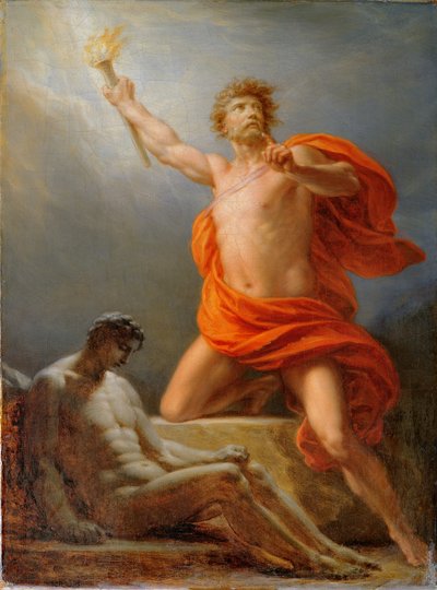 Prometheus bringt den Menschen das Feuer, 1817 von Friedrich Heinrich Fuger