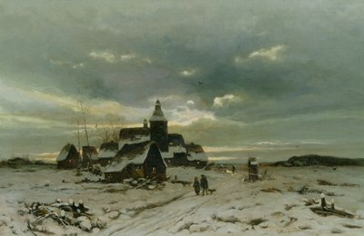 Ein Dorf im Schnee von Friedrich Nicolai Joseph Heydendahl