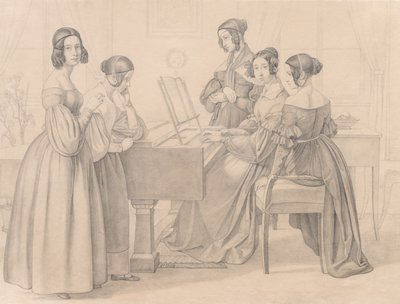 Musikalisches bei den Prellers, 1838 von Friedrich Preller