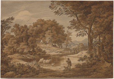 Italienische Landschaft mit Hirten von Friedrich Preller the Elder