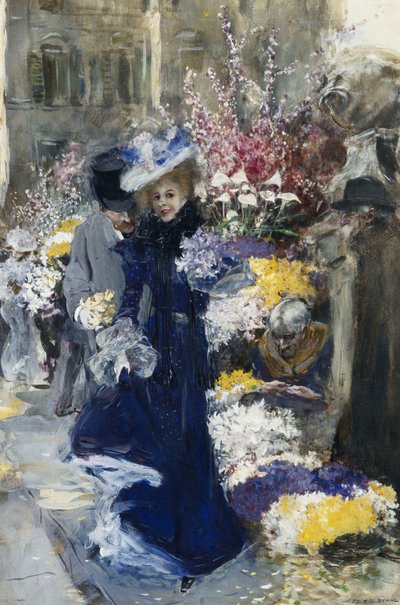 Die Blumenverkäuferin von Friedrich Stahl