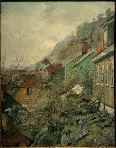 Häuser in Kragerø von Fritz Thaulow