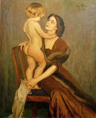 Dame mit Kind von Fritz Rhein