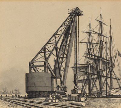 Kran im Freihafen von Fritz Stoltenberg