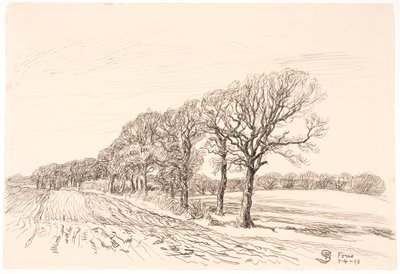 Landskab med egetræer. Føns von Fritz Syberg