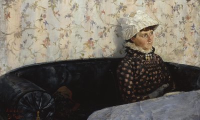Ingeborg auf dem Sofa, Sandø von Fritz Thaulow