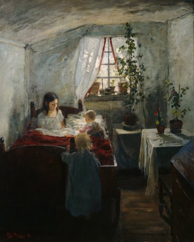Innenraum mit Kindern von Fritz Thaulow